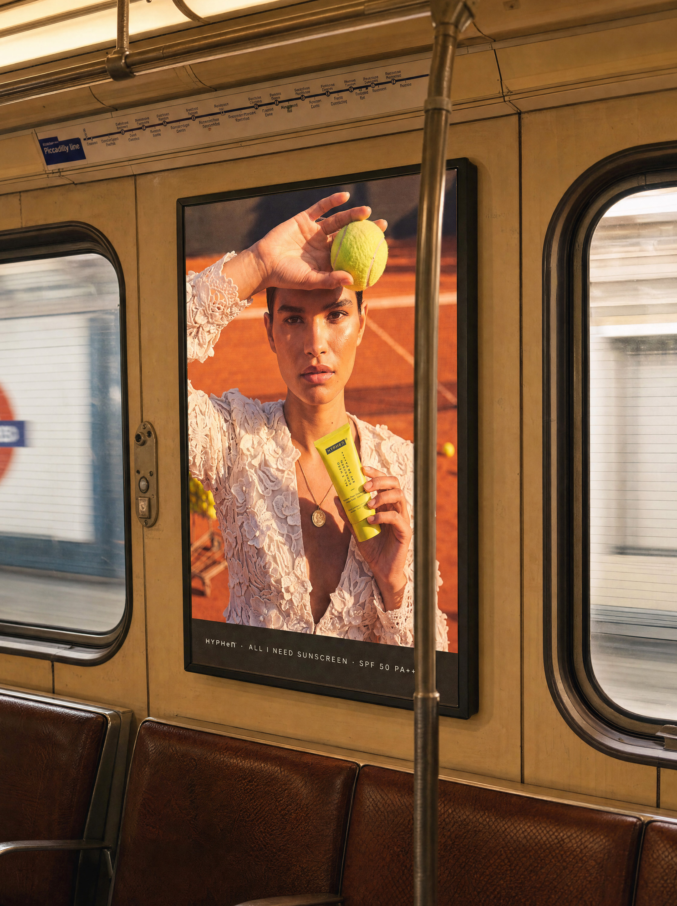 HYPHeN campaign billboard mockup in metro underground station