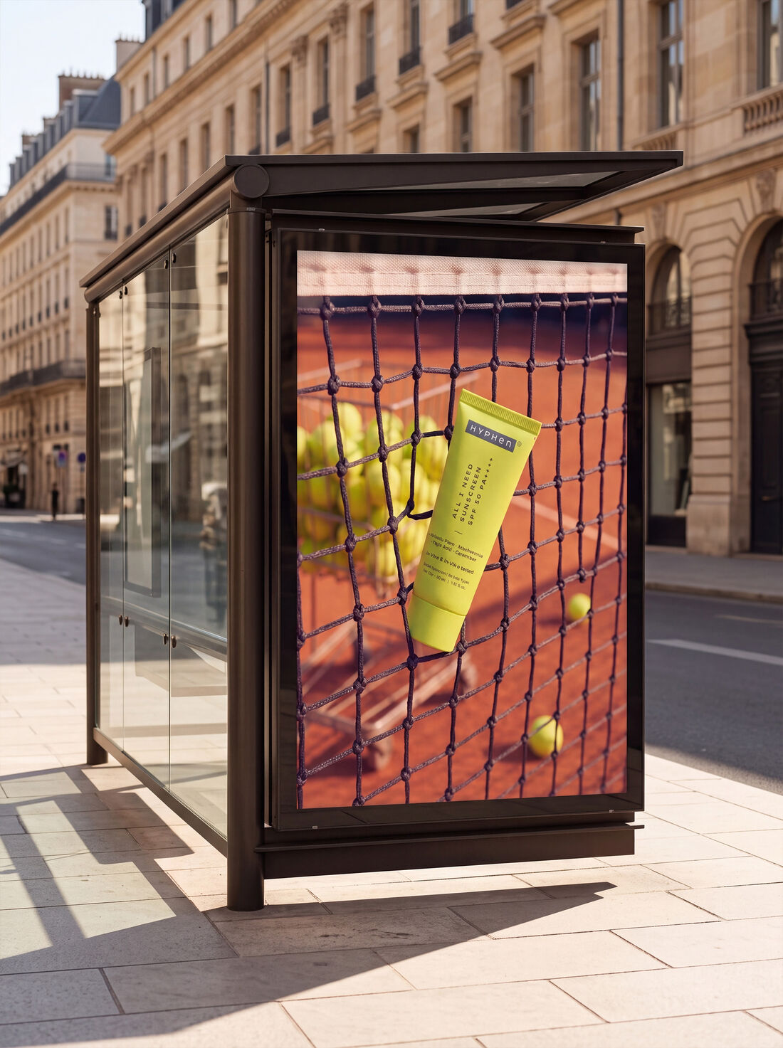 HYPHeN bus stop billboard mockup on Paris street